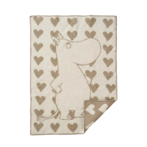 Moomin Heart Taupe Blanket