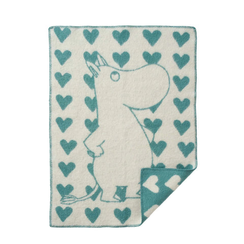 Moomin Heart Blue Blanket
