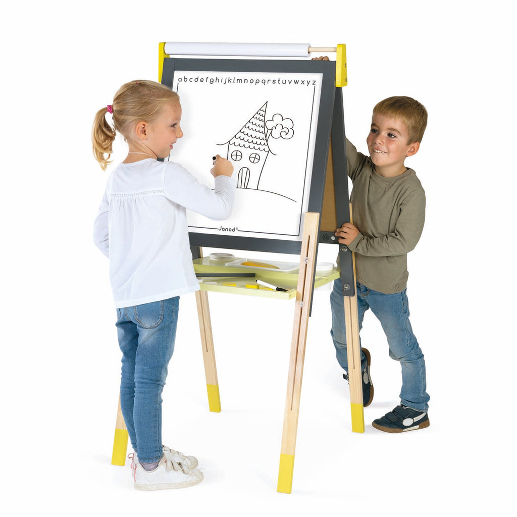 Janod Easel with Magnetic Whiteboard / Blackboard