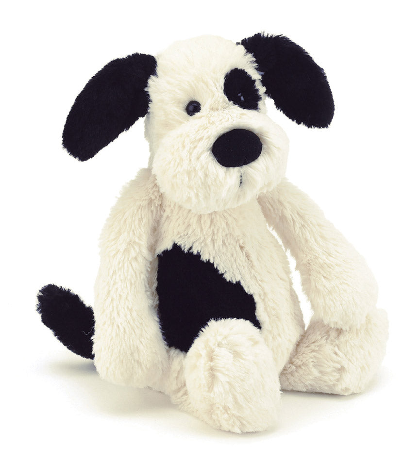 Jellycat Bashful Black & Cream Puppy