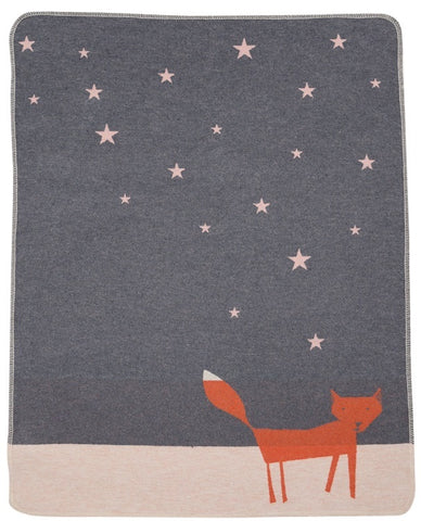 Starry Fox Grey Blanket