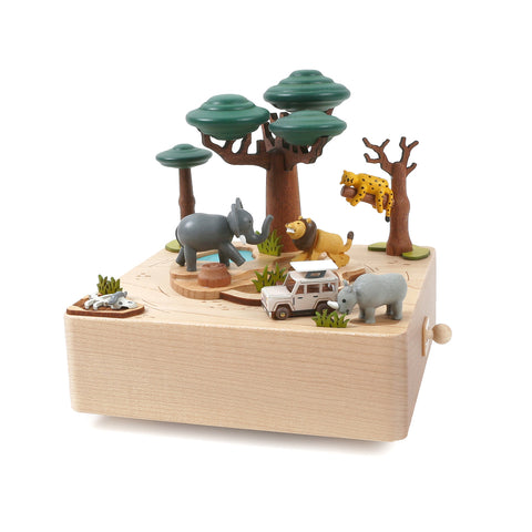 Wooden Music Box Safari